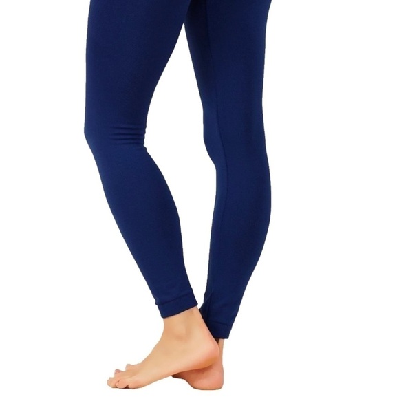 Seamless Form Fitting Soft Navy Blue Leggings One Size - Picture 3 of 10
